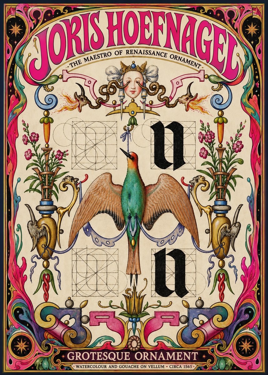 Joris Hoefnagel Grotesque Ornament No3 - Plakat