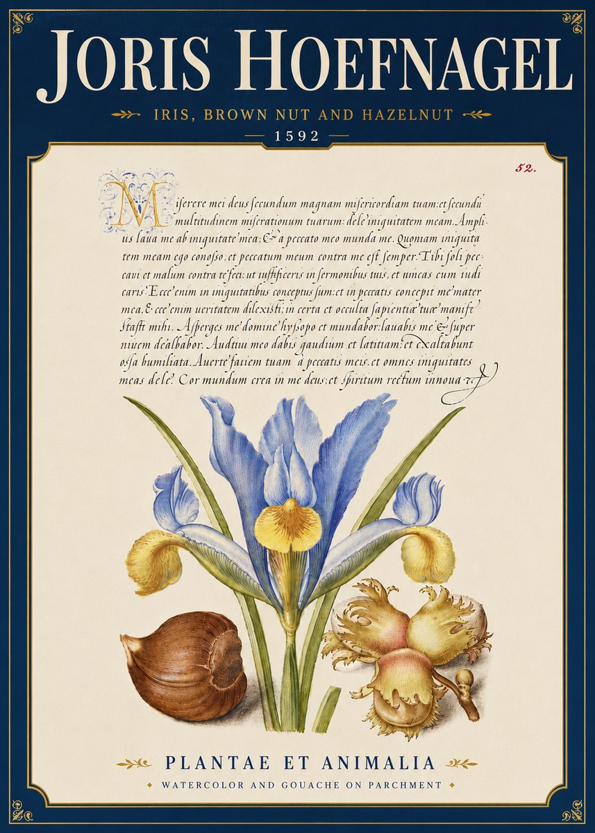 Joris Hoefnagel Iris, Brown Nut and Hazelnut No6 - Plakat