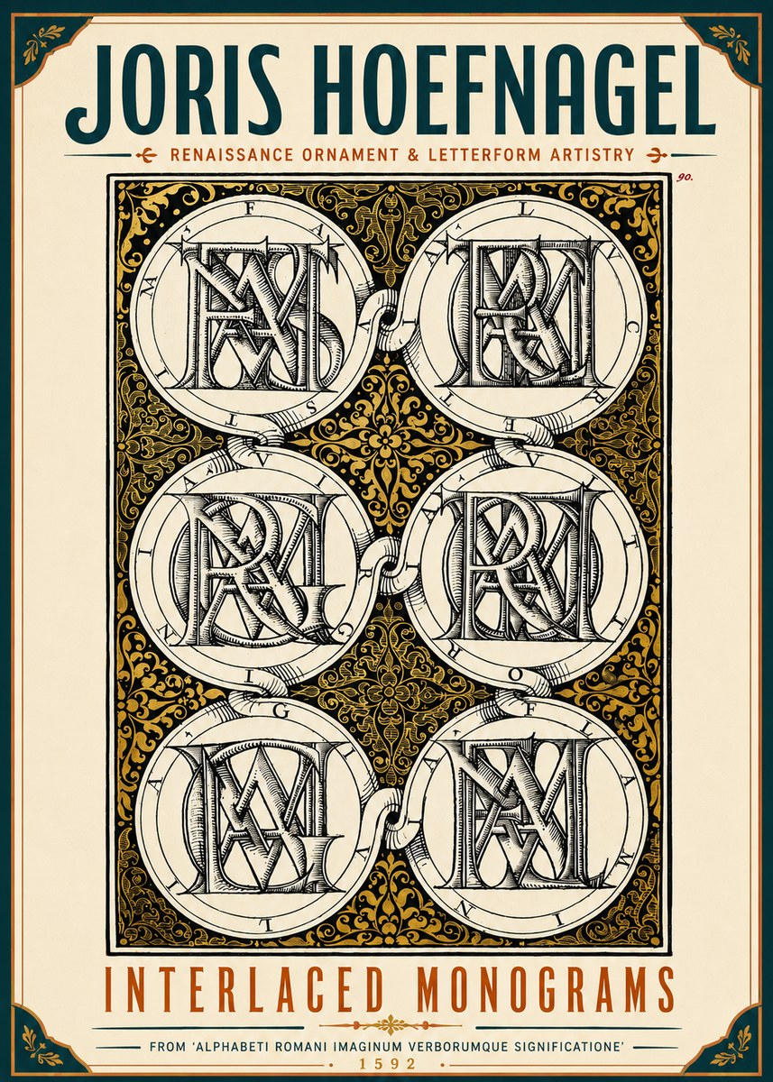 Joris Hoefnagel Interlaced Monograms No6 - Plakat
