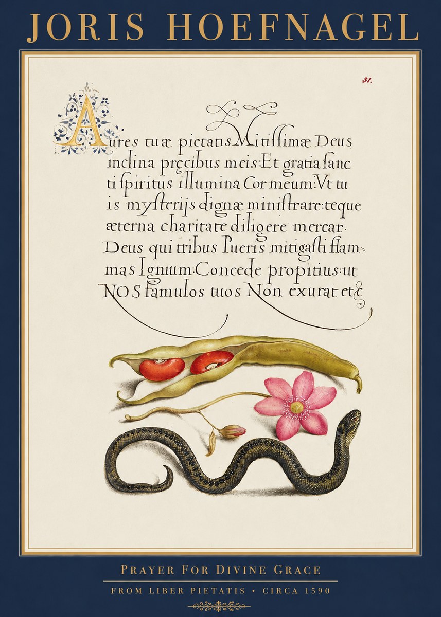 Joris Hoefnagel Prayer for Divine Grace No3 - Plakat