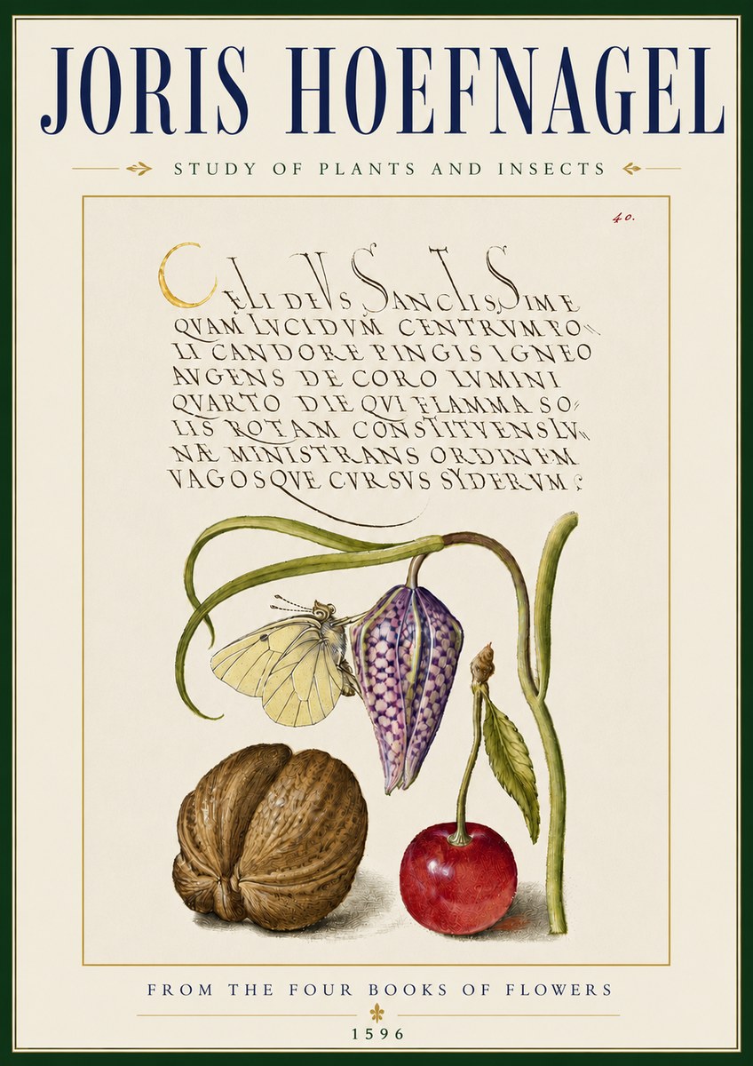 Joris Hoefnagel Study of Plants and Insects No5 - Plakat