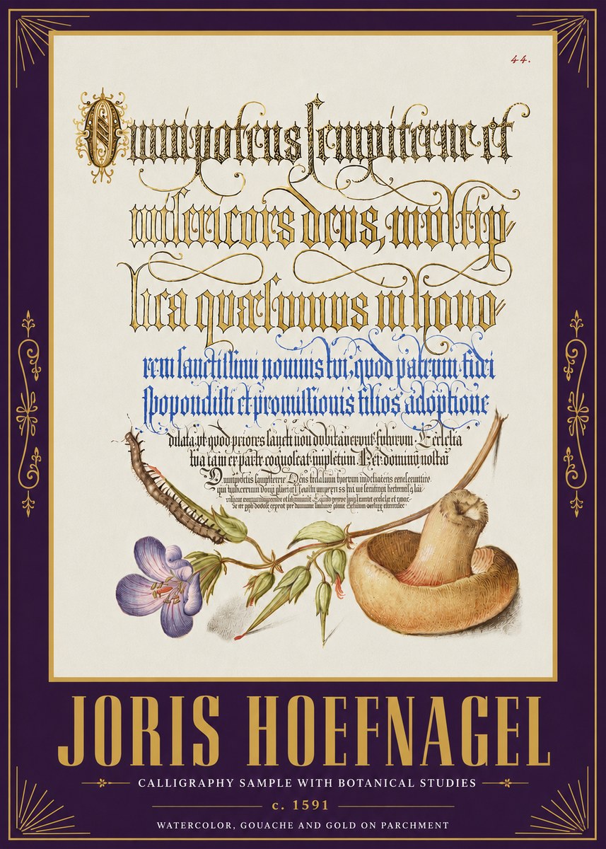 Joris Hoefnagel From a Series of Calligraphy Samples No5 - Plakat