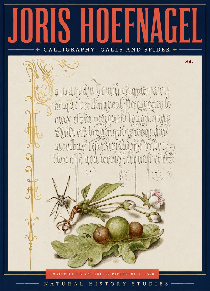 Joris Hoefnagel Plant with Galls and Insect No5 - Plakat