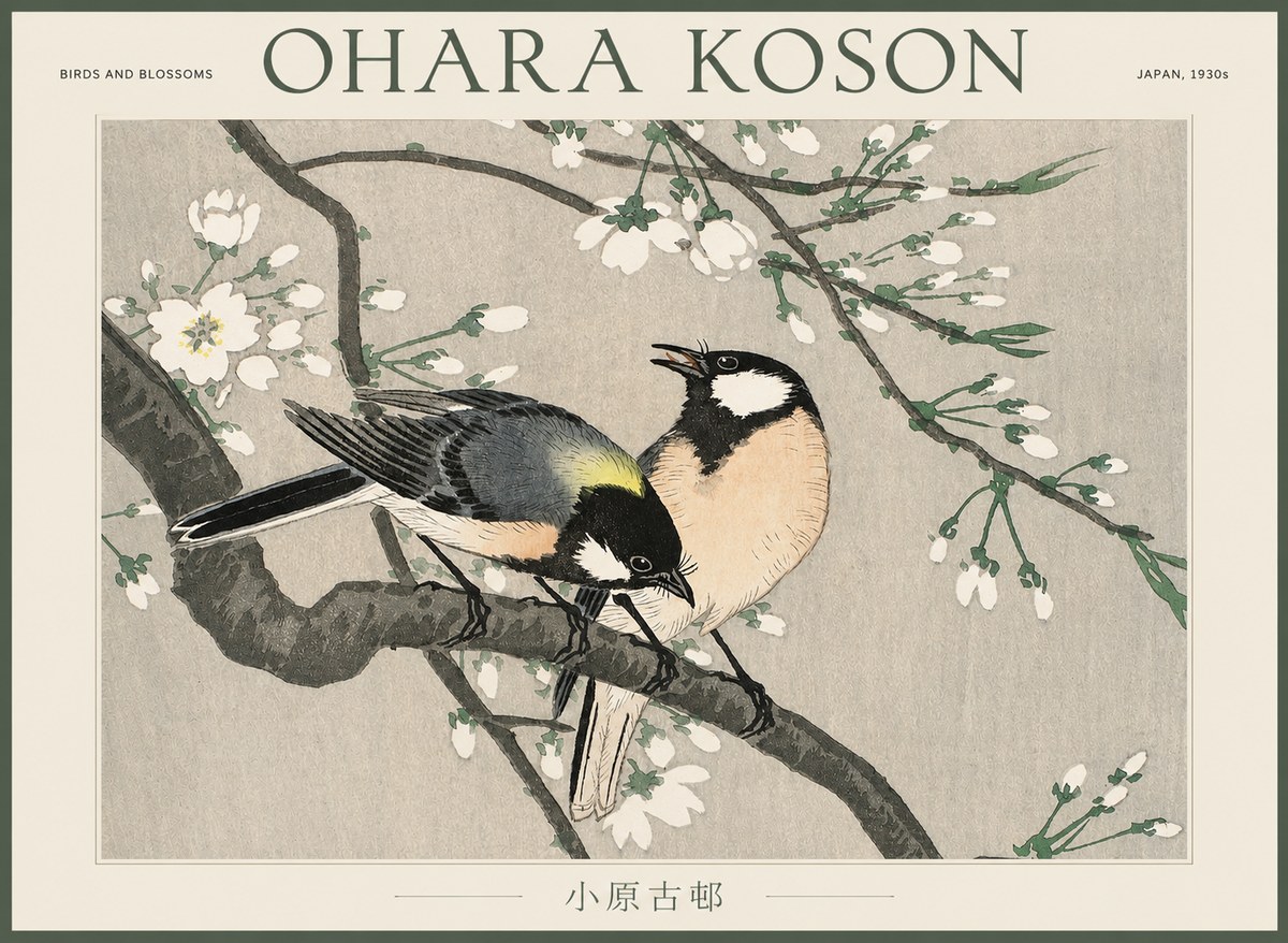 Ohara Koson Birds and Blossoms No2 - Plakat