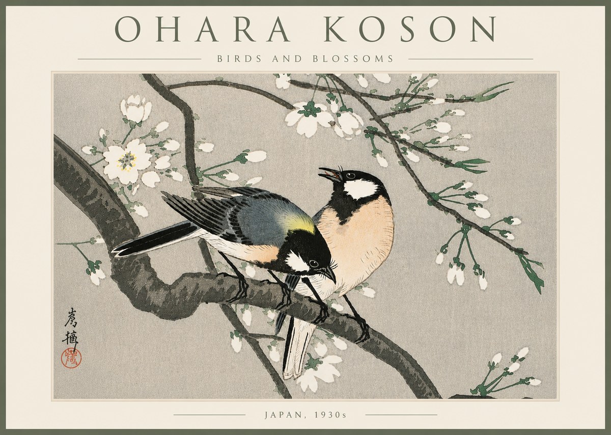Ohara Koson Birds and Blossoms No6 - Plakat