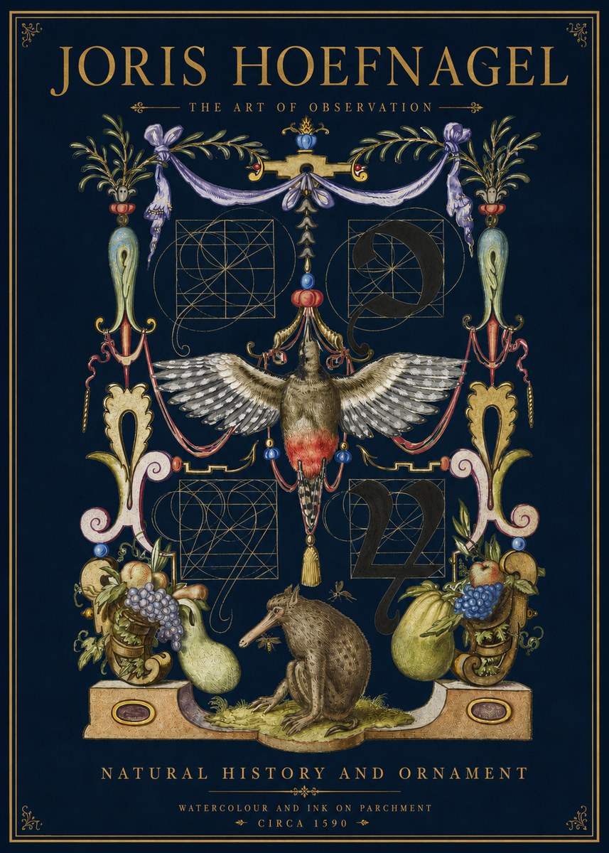 Joris Hoefnagel Study of Nature and Ornament No5 - Plakat