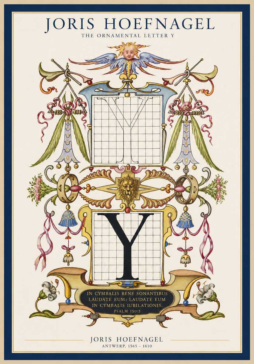 Joris Hoefnagel The Ornamental Letter Y No1 - Plakat