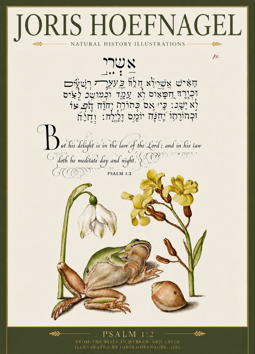 Joris Hoefnagel Psalm 1:2 No5 - Plakat