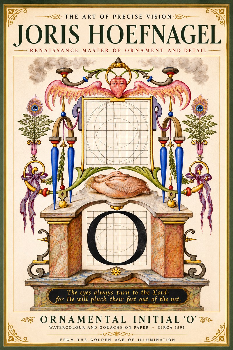 Joris Hoefnagel Ornamental Initial 'O' No5 - Plakat