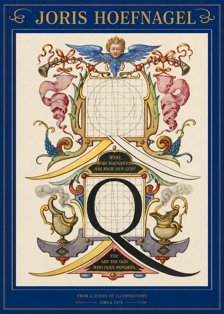 Joris Hoefnagel The Calligraphic Q No3 - Plakat