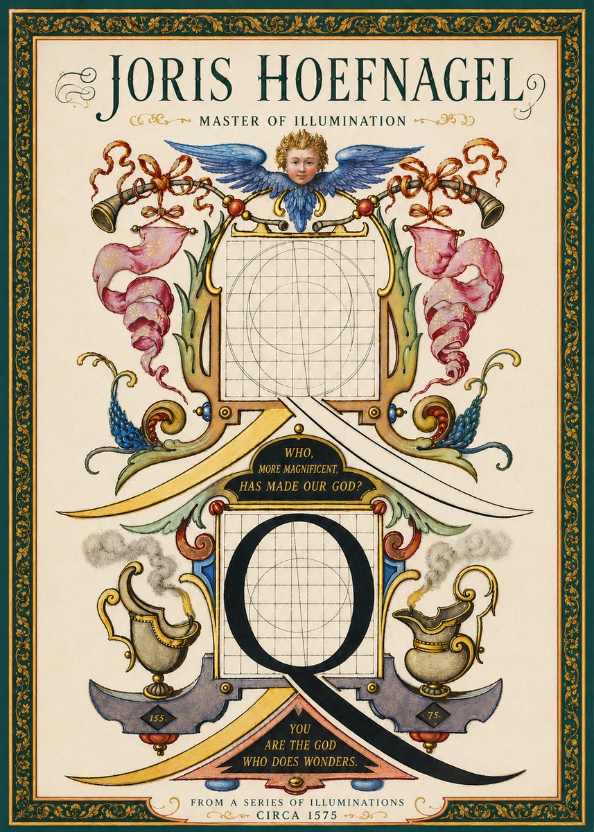 Joris Hoefnagel The Calligraphic Q No6 - Plakat