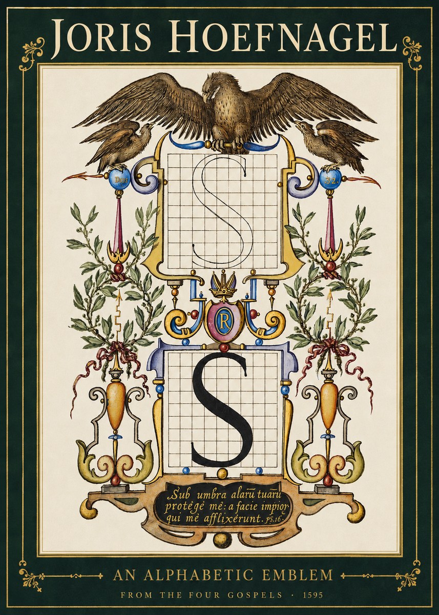 Joris Hoefnagel An Alphabetic Emblem from the Four Gospels No3 - Plakat