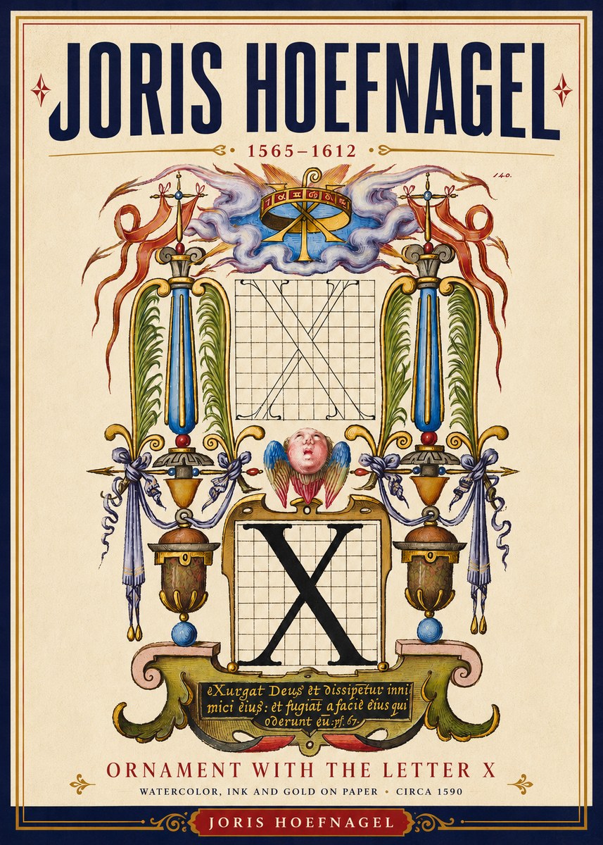 Joris Hoefnagel Ornament with the Letter X No4 - Plakat