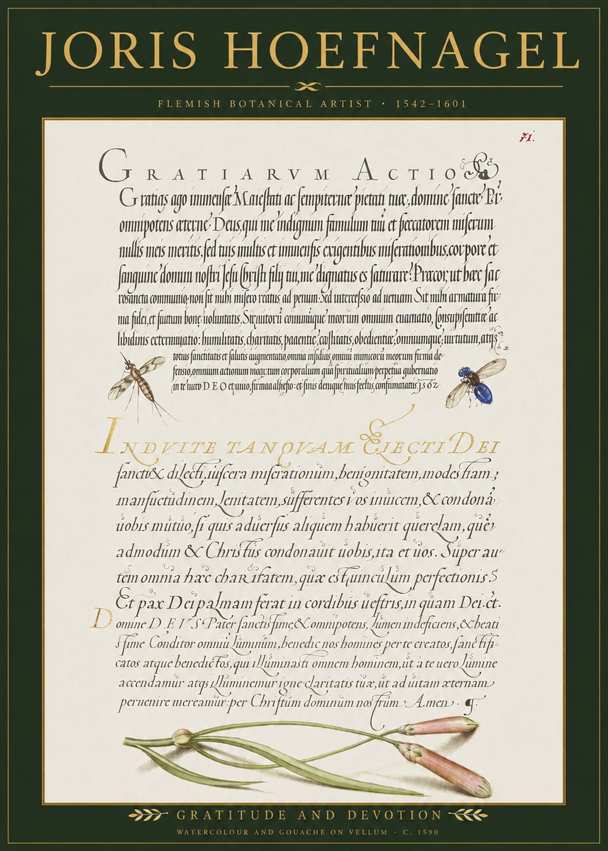 Joris Hoefnagel Thanksgiving to God • Institute for Botanical Studies No3 - Plakat