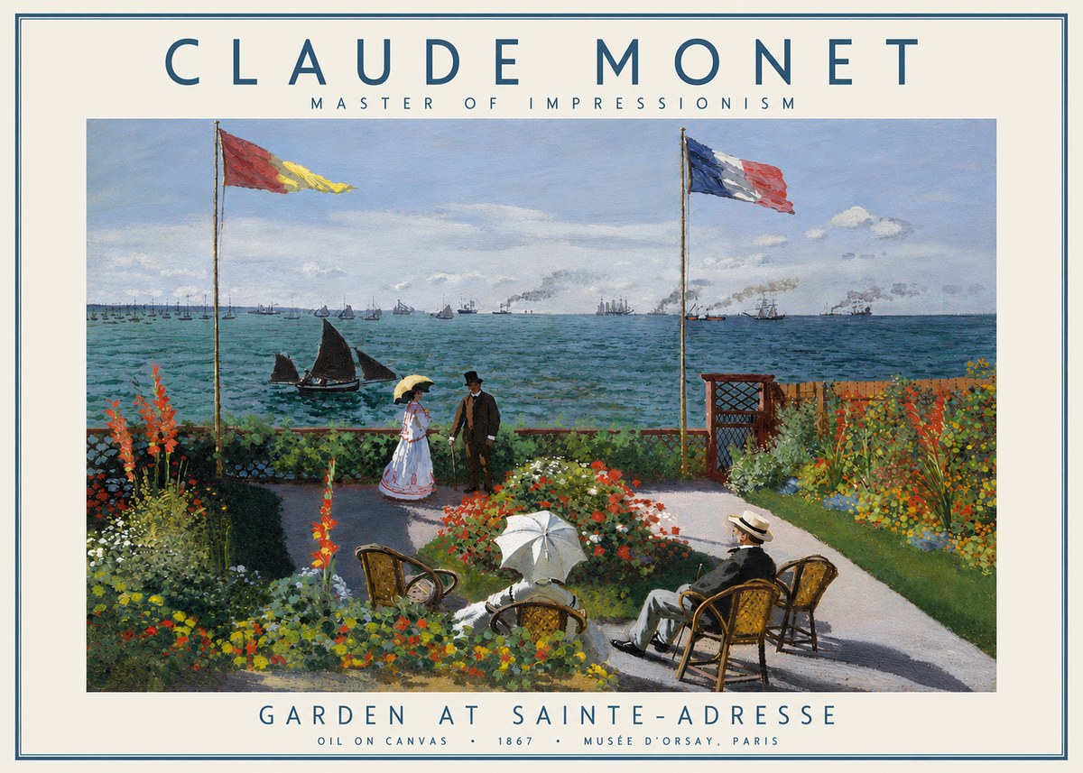 Monet Garden at Sainte-adresse No3 - Plakat