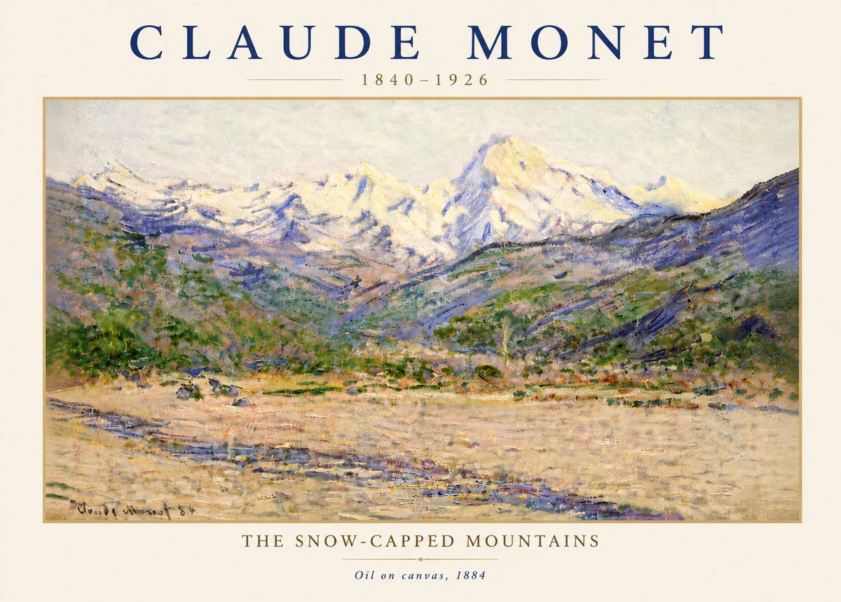 Monet The Snow-capped Mountains No5 - Plakat