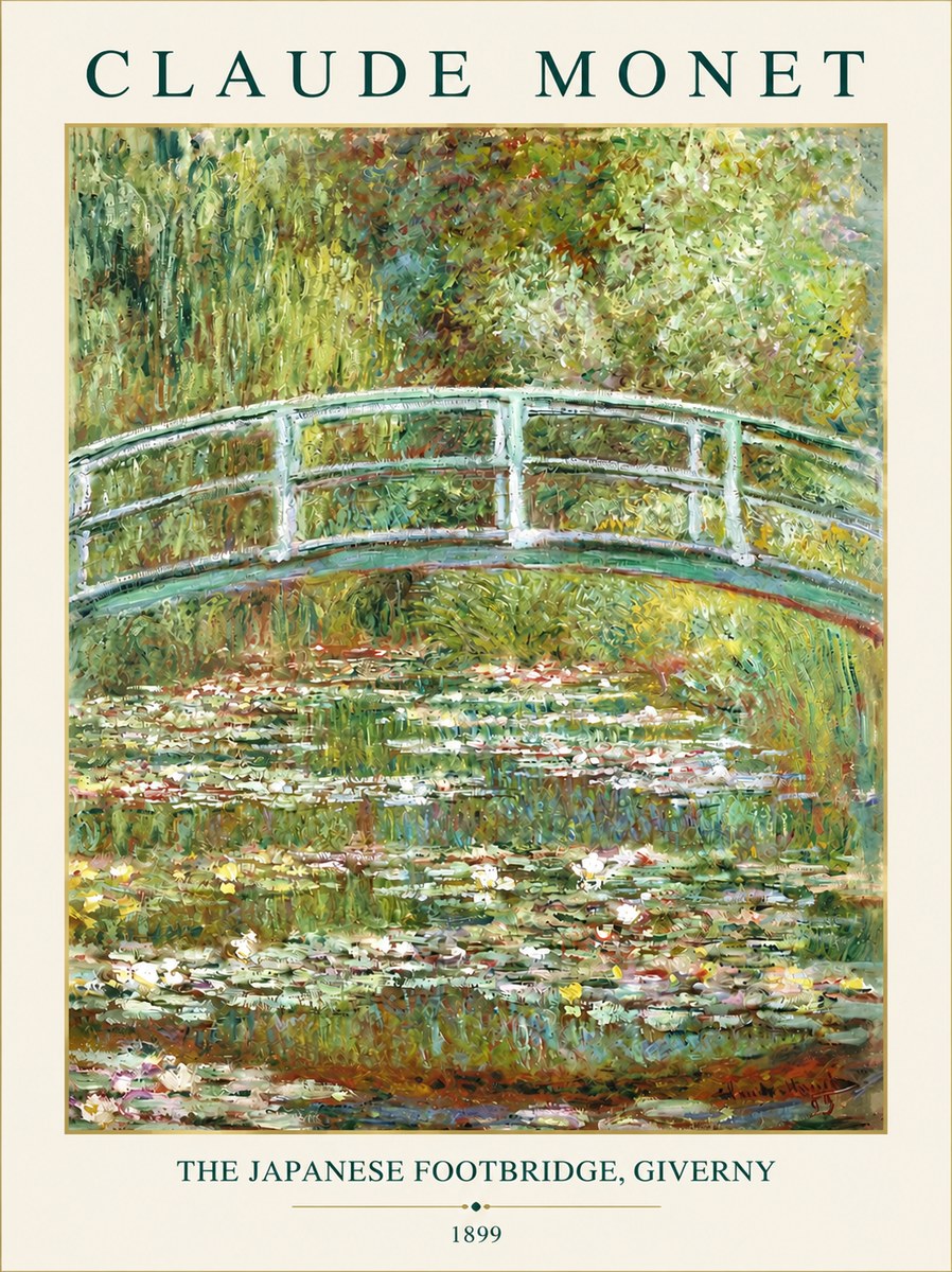 Monet The Japanese Footbridge, Giverny No3 - Plakat