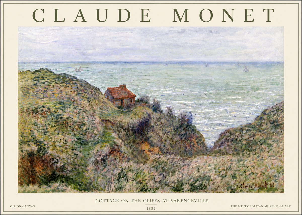 Monet Cottage on the Cliffs at Varengeville No3 - Plakat