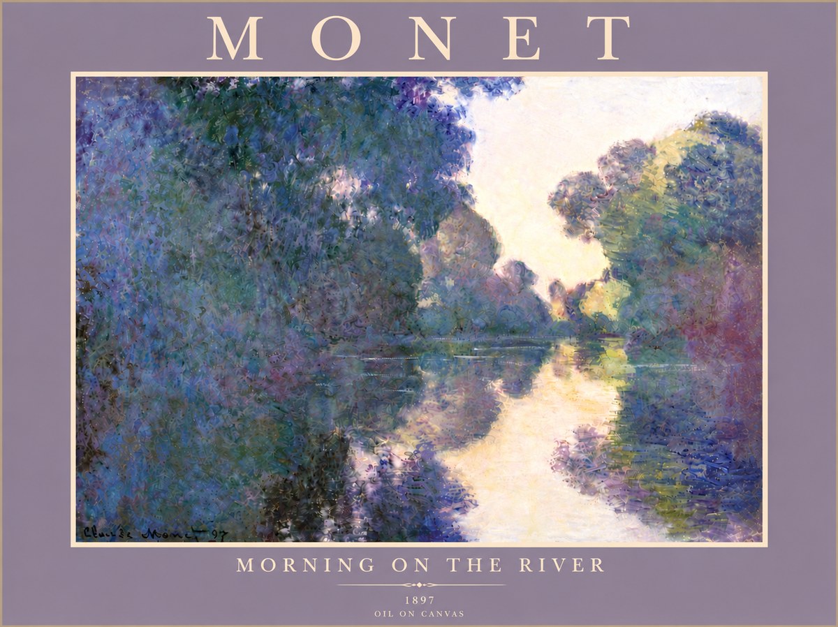 Monet Morning on the River No5 - Plakat