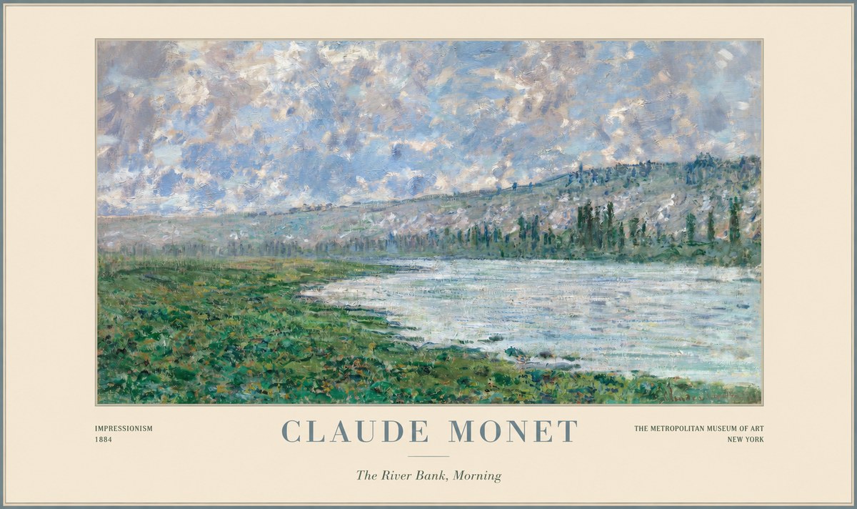 Monet The River Bank, Morning No1 - Plakat