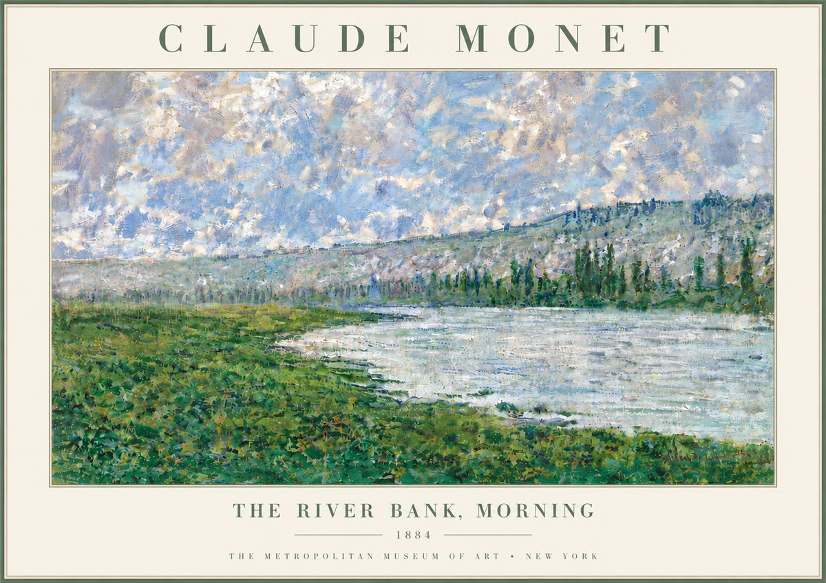 Monet The River Bank, Morning No6 - Plakat