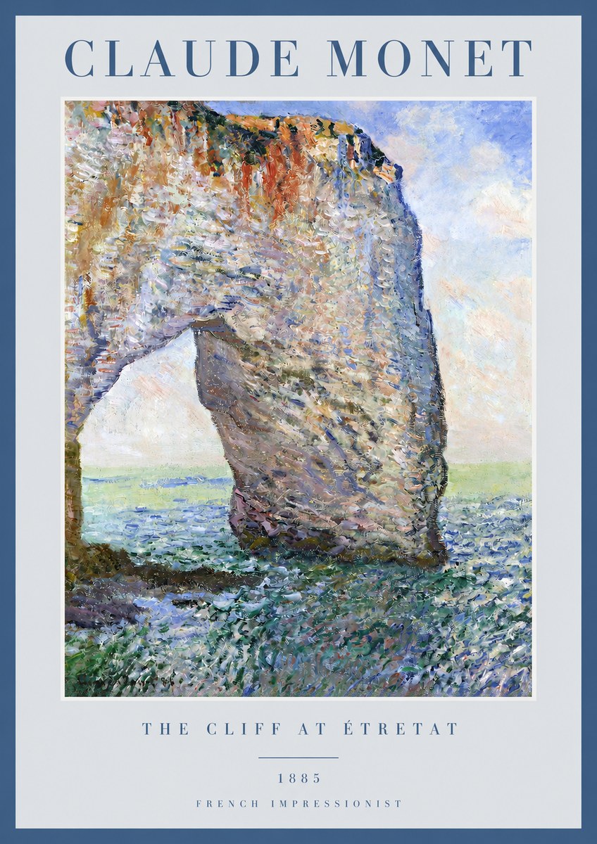 Monet The Cliff at Étretat No2 - Plakat