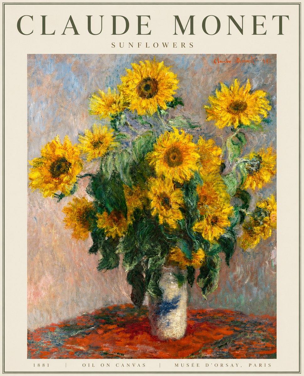 Monet Sunflowers No4 - Plakat