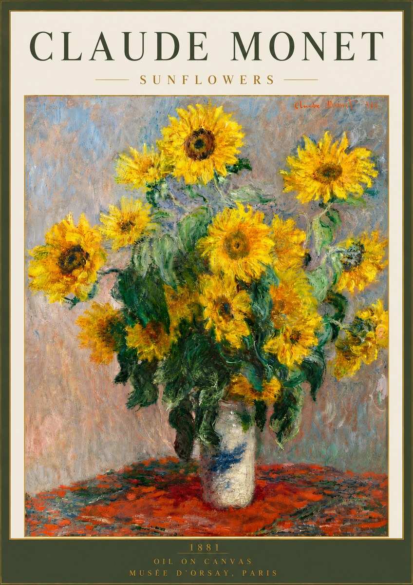 Monet Sunflowers No6 - Plakat