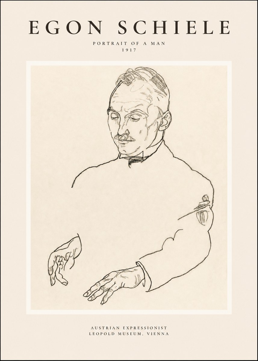 Schiele Portrait of a Man No1 - Plakat