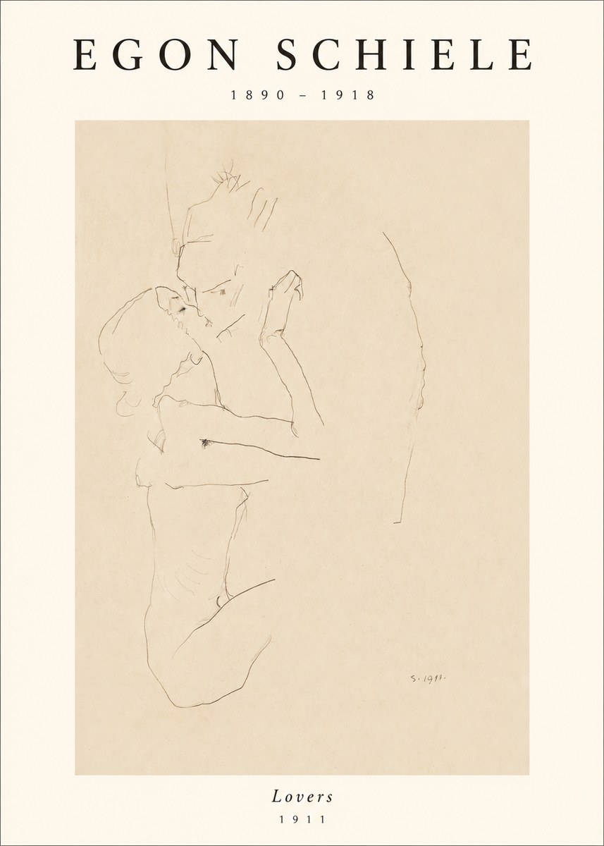Schiele Lovers No1 - Plakat