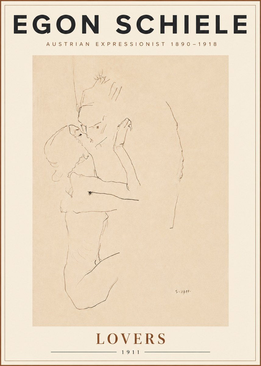 Schiele Lovers No5 - Plakat