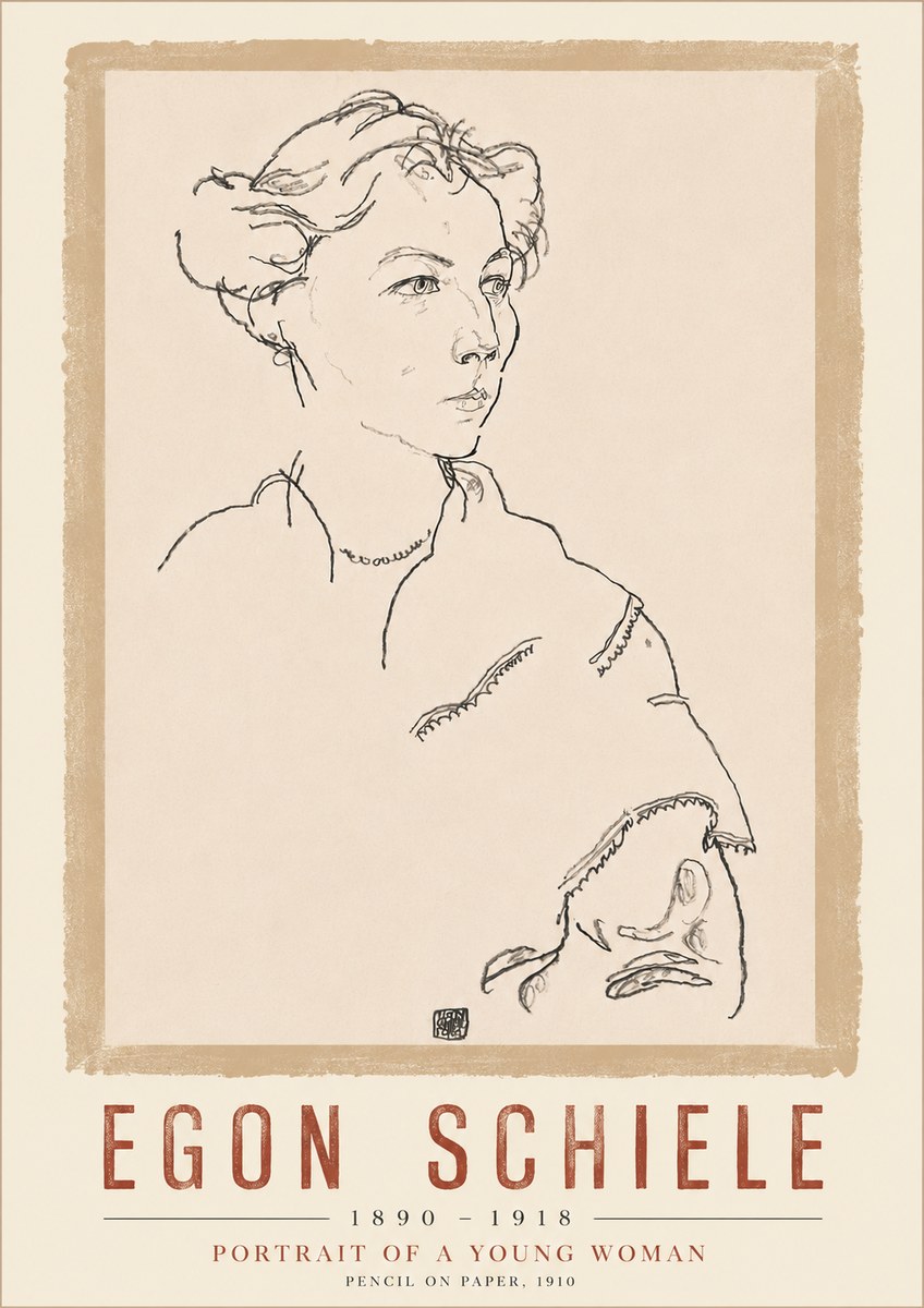 Schiele Portrait of a Young Woman No6 - Plakat