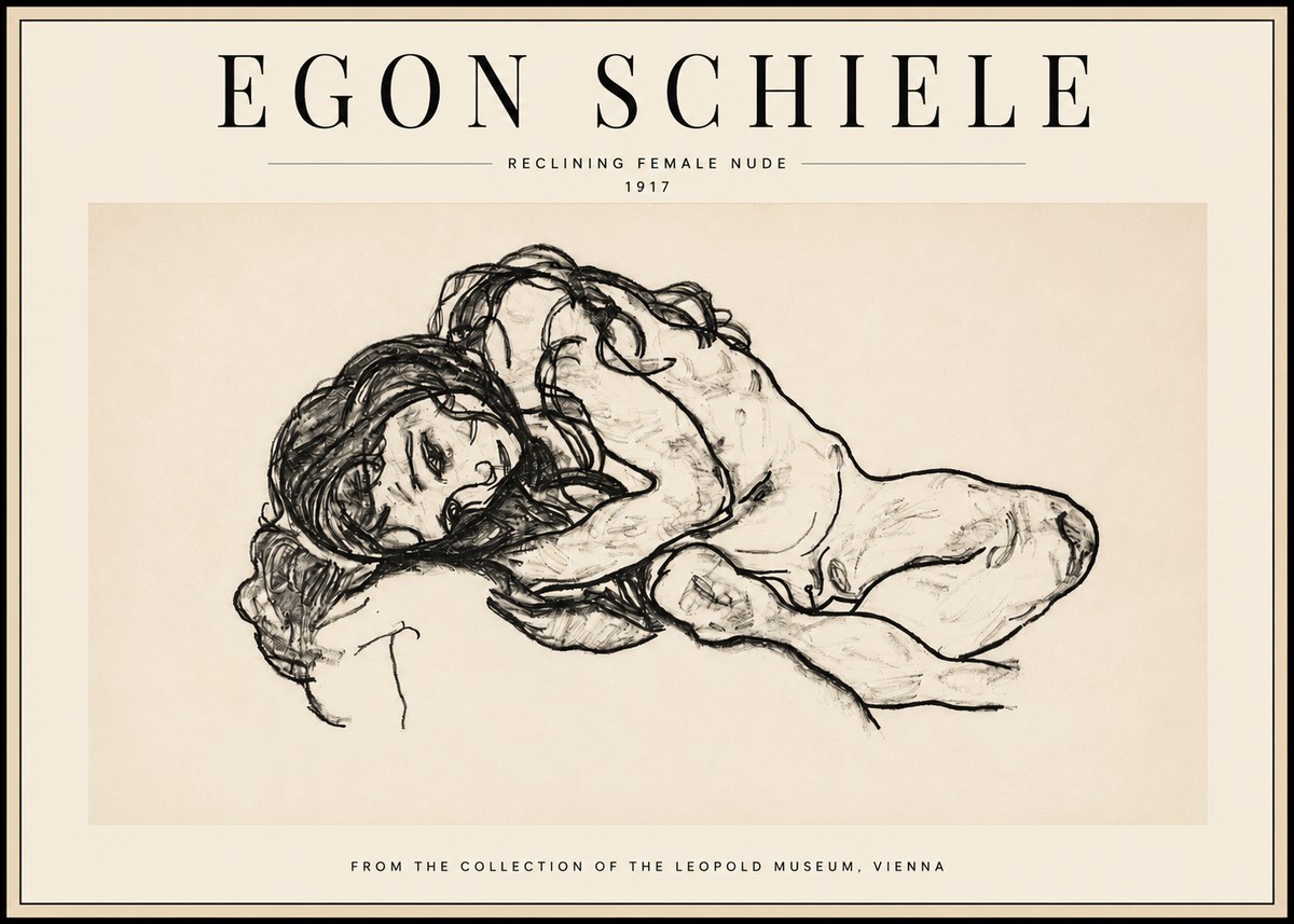 Schiele Reclining Female Nude No3 - Plakat
