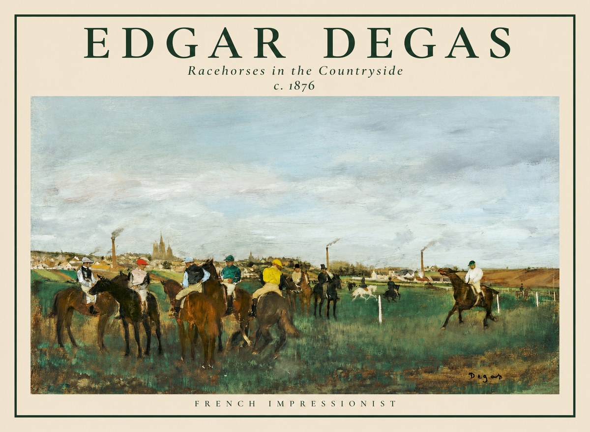 Edgar Degas Racehorses in the Countryside No1 - Plakat
