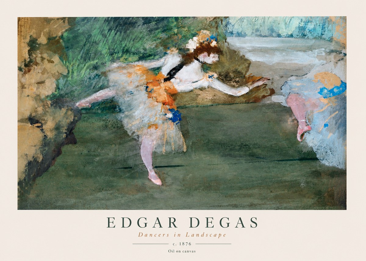 Edgar Degas Dancers in Landscape I No1 - Plakat