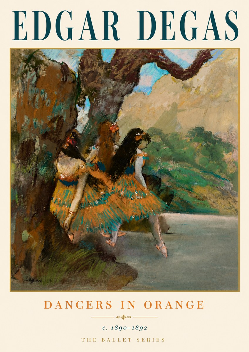 Edgar Degas Dancers in Orange No6 - Plakat