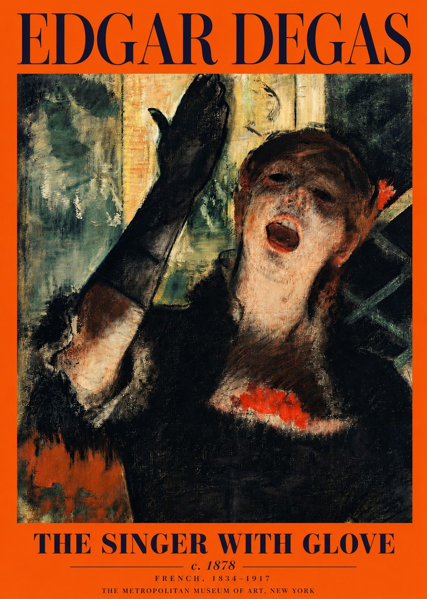 Edgar Degas The Singer with Glove No3 - Plakat