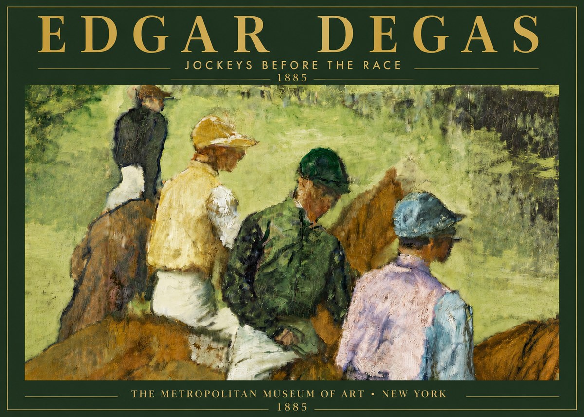 Edgar Degas Jockeys Before the Race No5 - Plakat