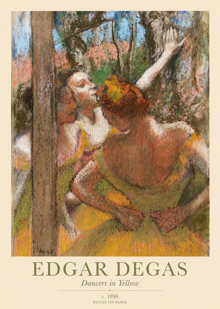 Edgar Degas Dancers in Yellow No1 - Plakat