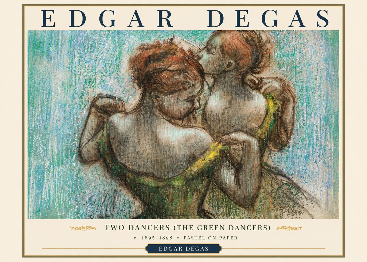 Edgar Degas Two Dancers (the Green Dancers) No3 - Plakat
