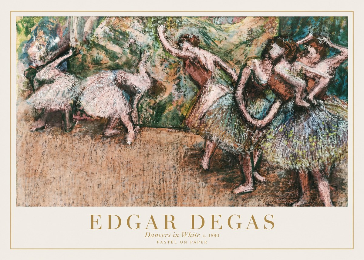Edgar Degas Dancers in White C. 1890 No1 - Plakat