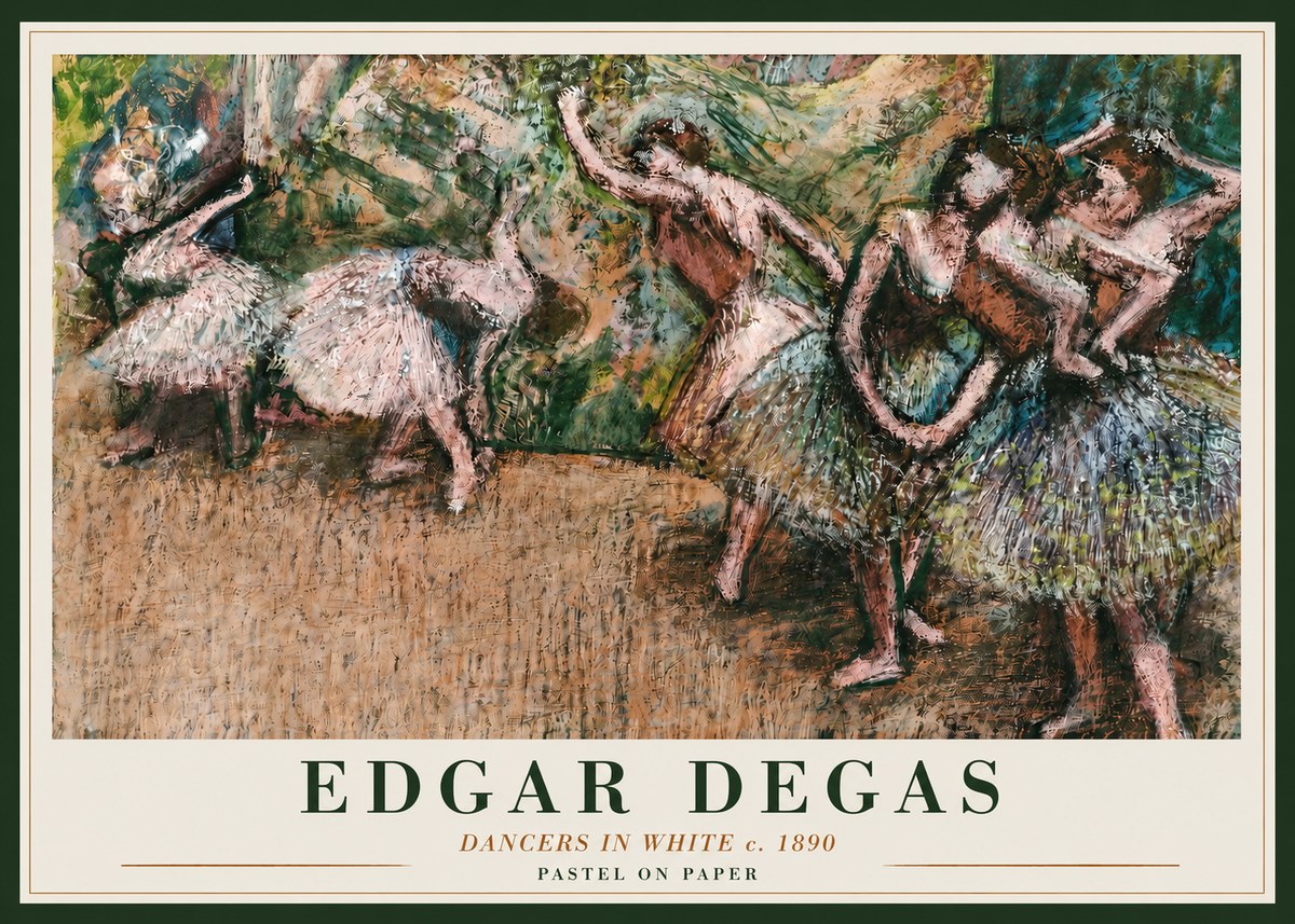Edgar Degas Dancers in White C. 1890 No3 - Plakat