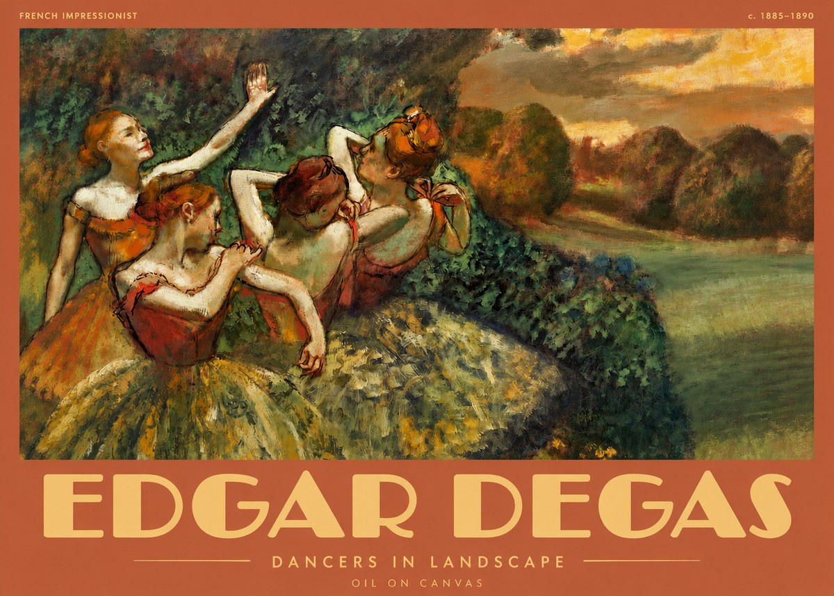 Edgar Degas Dancers in Landscape II No2 - Plakat