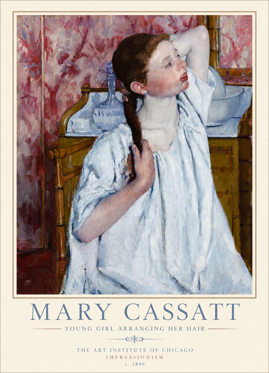 Mary Cassatt Young Girl Arranging Her Hair No3 - Plakat