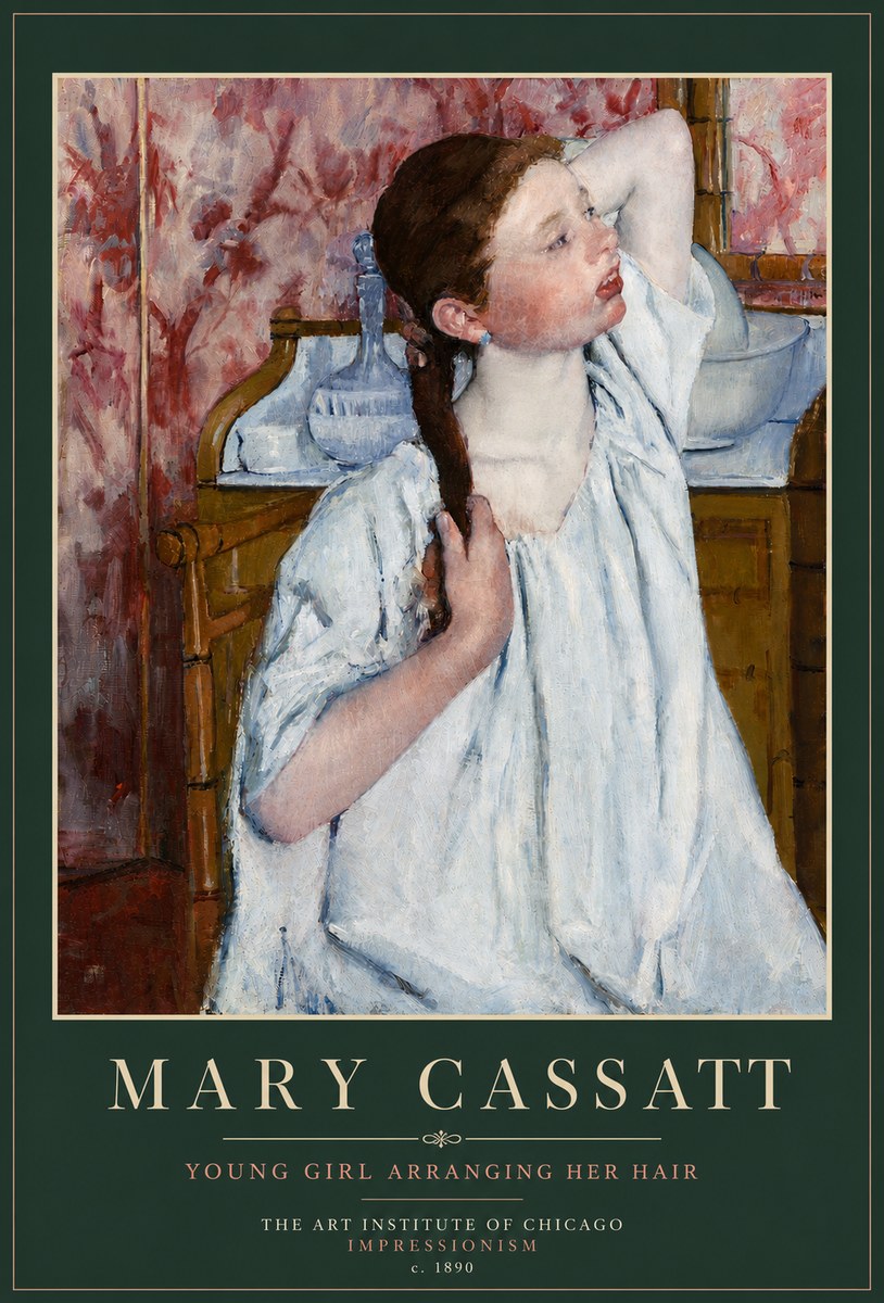 Mary Cassatt Young Girl Arranging Her Hair No6 - Plakat