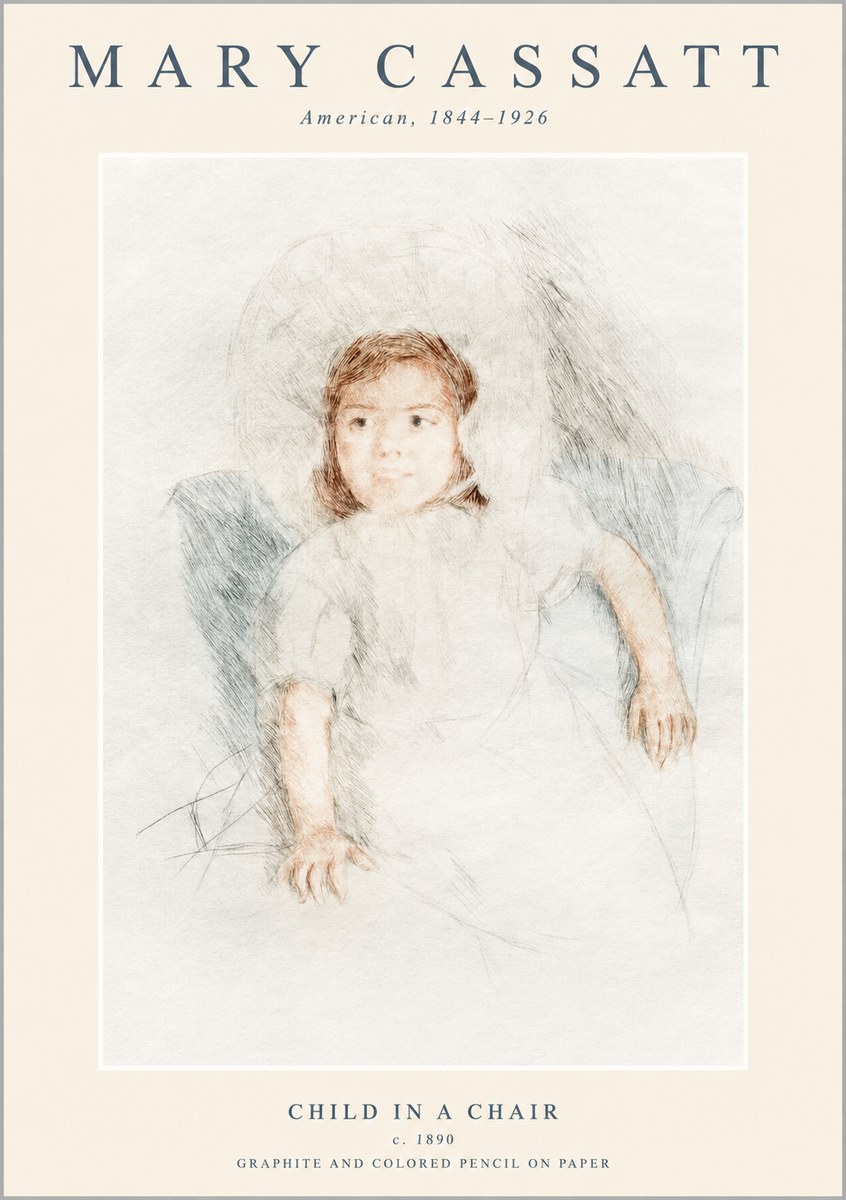 Mary Cassatt Child in a Chair No1 - Plakat