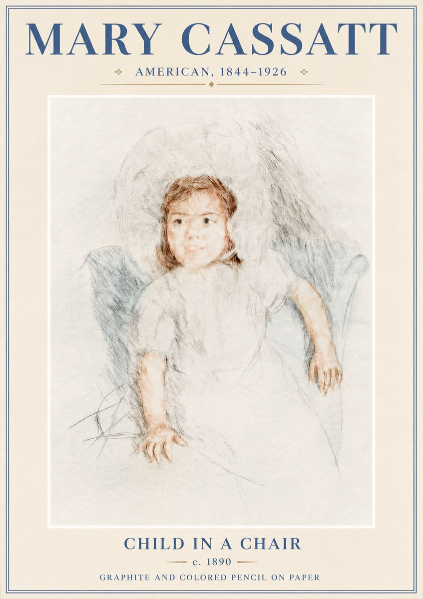 Mary Cassatt Child in a Chair No6 - Plakat