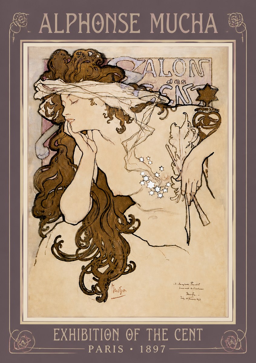 Mucha Salon Des Cent No5 - Plakat