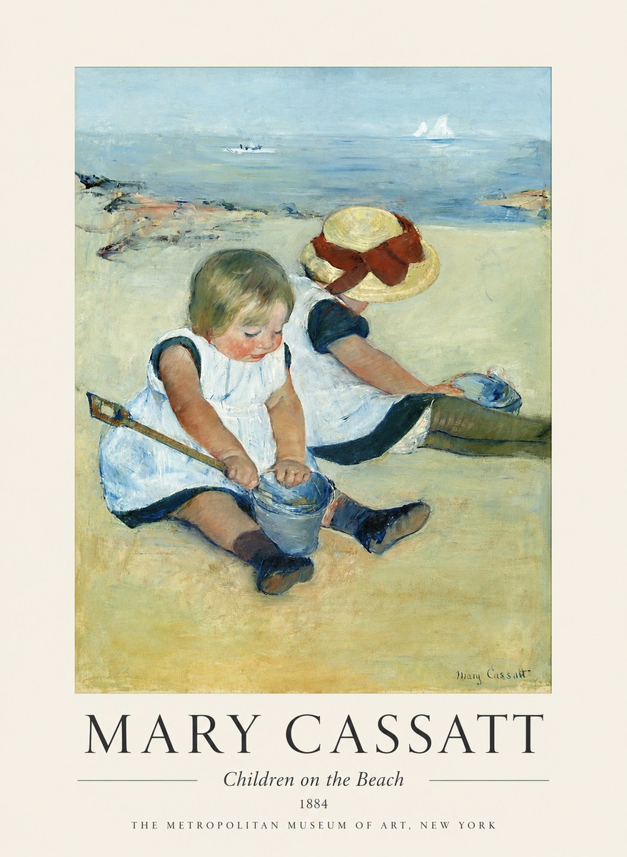 Mary Cassatt Children on the Beach No1 - Plakat