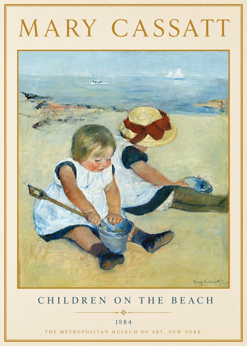 Mary Cassatt Children on the Beach No3 - Plakat